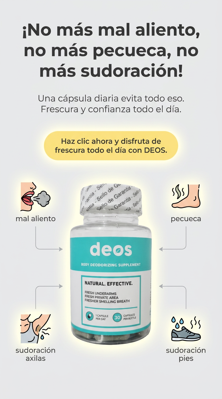 DEOS X 30 CAPS: La solución única para mal aliento, sudoración y mal olor corporal