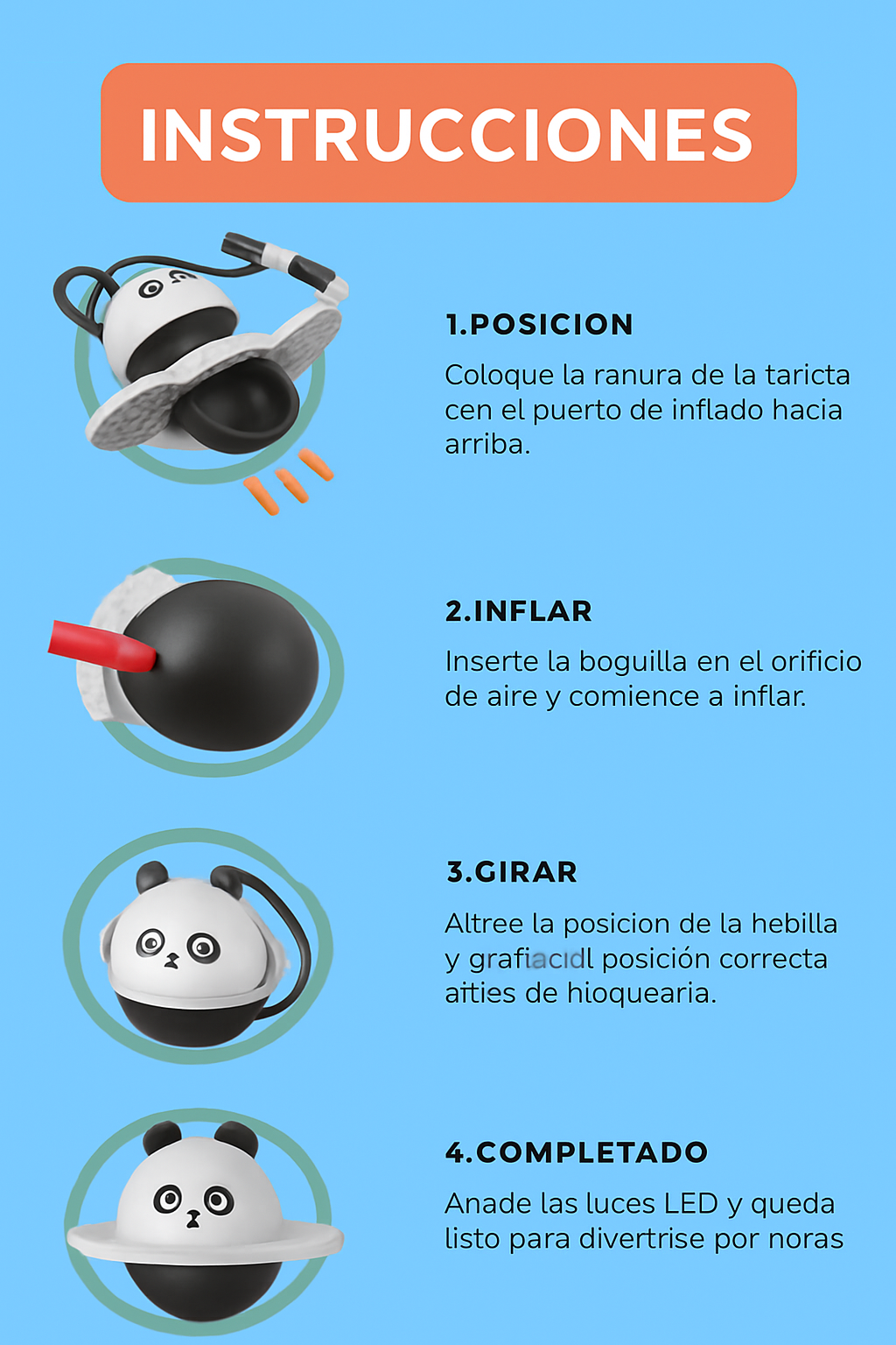 Saltador infantil con diseño de panda G+ Envio gratis
