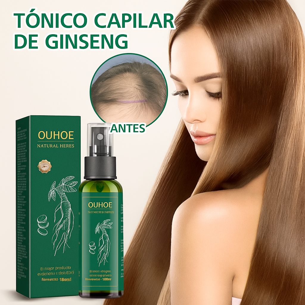 Melena-Poder: Tratamiento Herbal con Ginseng y Jengibre para Cabello Más Abundante y Resistente
