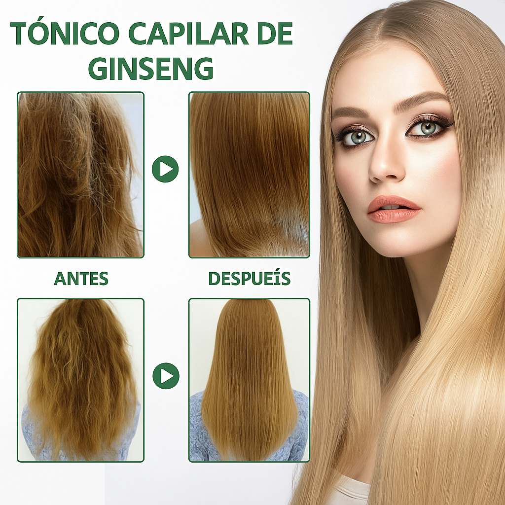 Melena-Poder: Tratamiento Herbal con Ginseng y Jengibre para Cabello Más Abundante y Resistente