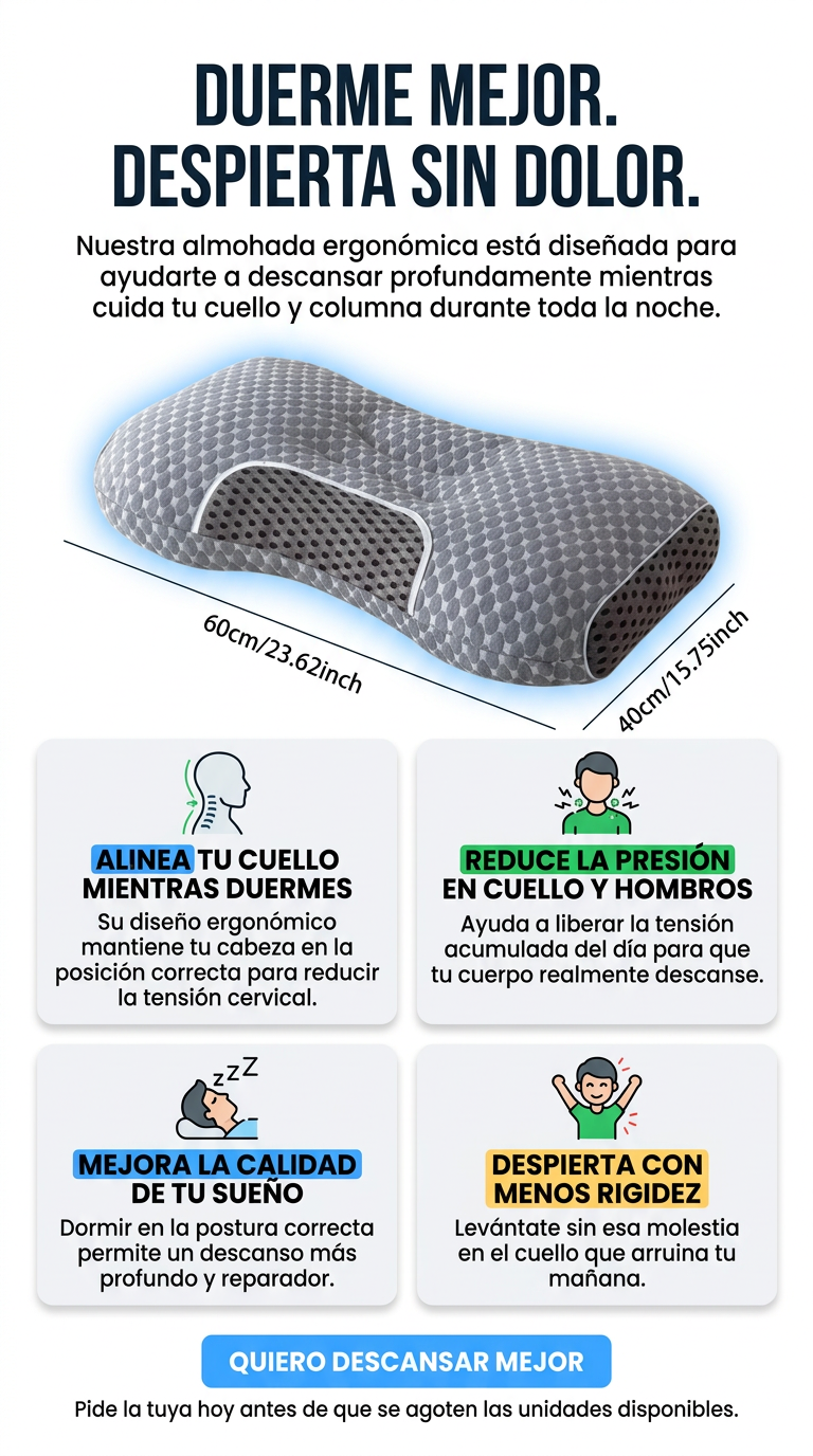 Almohada Ergonómica Cervical — Despierta Sin Dolor En El Cuello