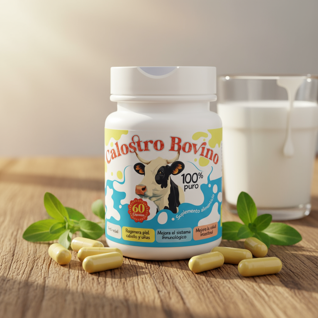 Calostro Bovino 100% Puro – Tu Base de Inmunidad, Regeneración y Vitalidad 60 Capsulas +Envio Gratis