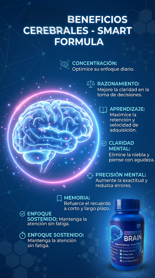 Brain Memory & Mood: 30 cápsulas para apoyar tu claridad mental, memoria y enfoque durante el día
