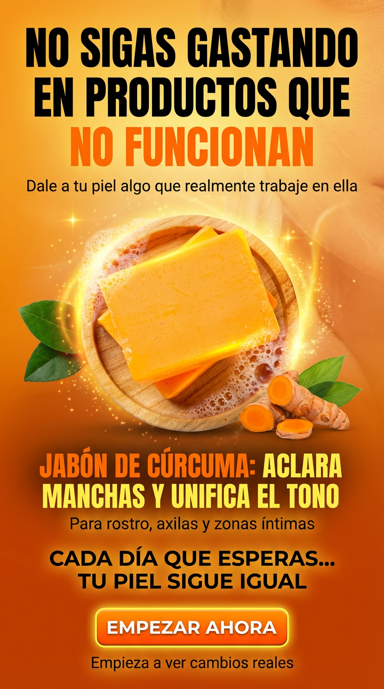 ✨ ¡Piel Radiante desde la Primera Usada! Jabón de Cúrcuma 100% Natural que Aclara Manchas, Combate el Acné y Revitaliza tu Rostro y Cuerpo 🌿🔥